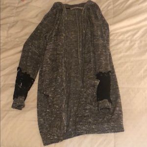 black and white cardigan